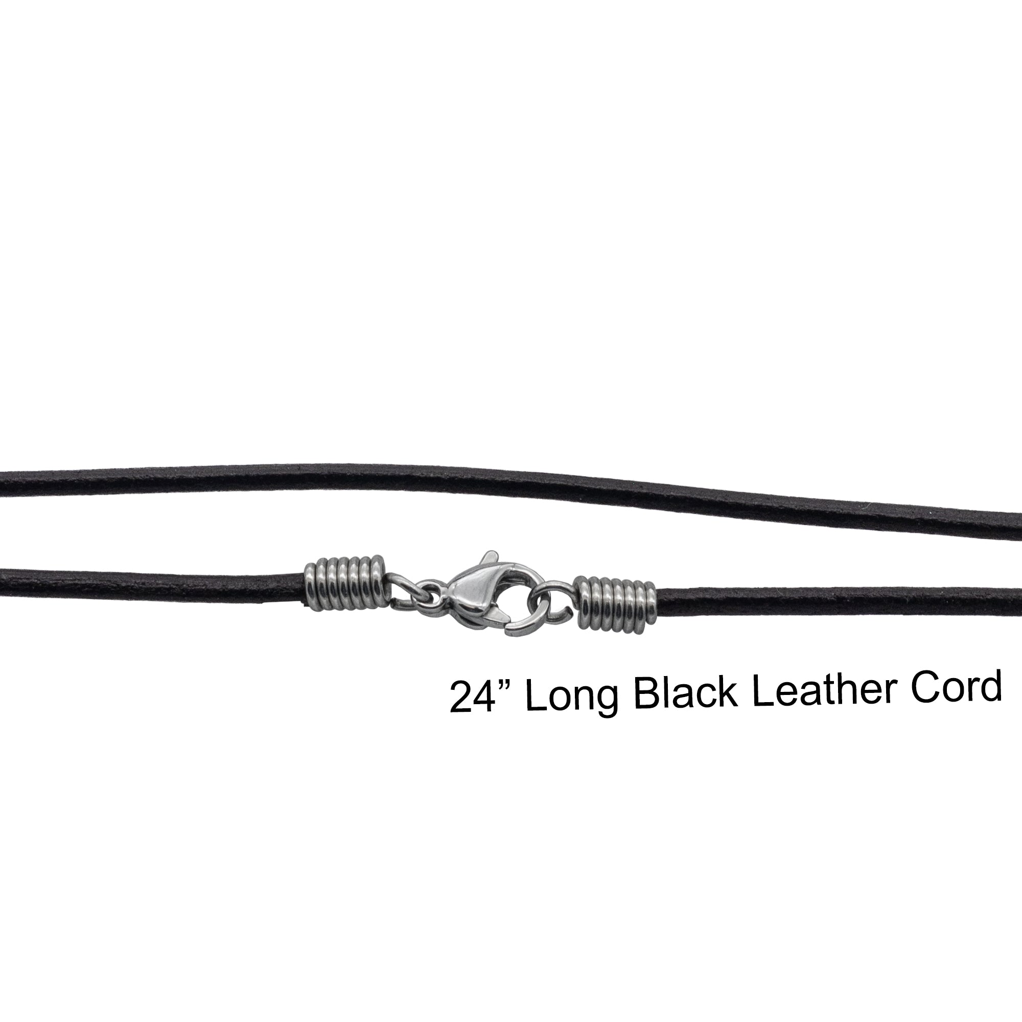 24" Black Leather Cord