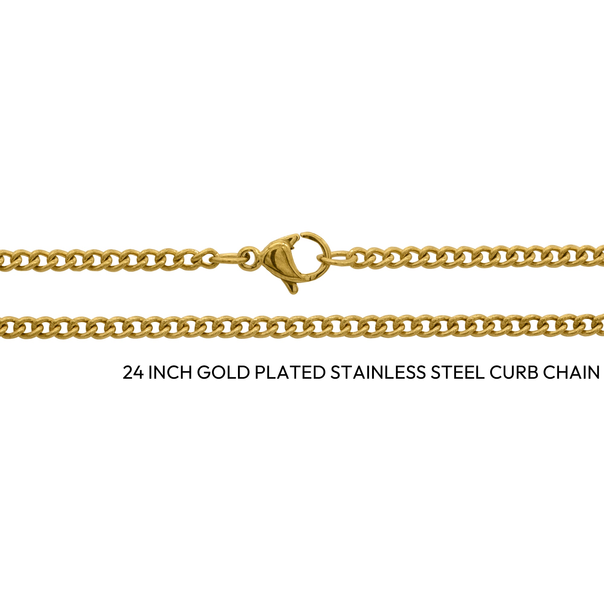 24" Gold-Plated Stainless Steel Curb Chain