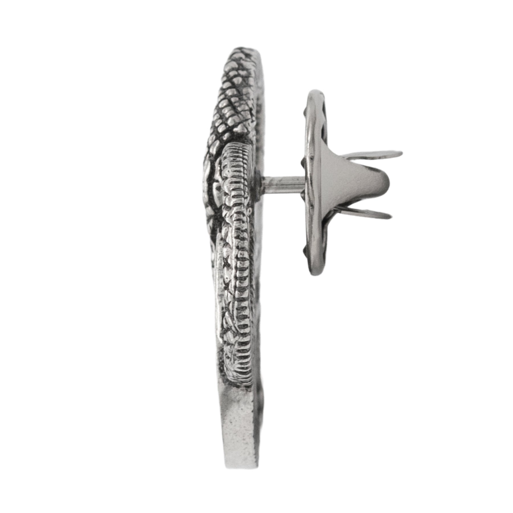 Snake and Wheel Lapel Pin - Sterling Silver or Bronze