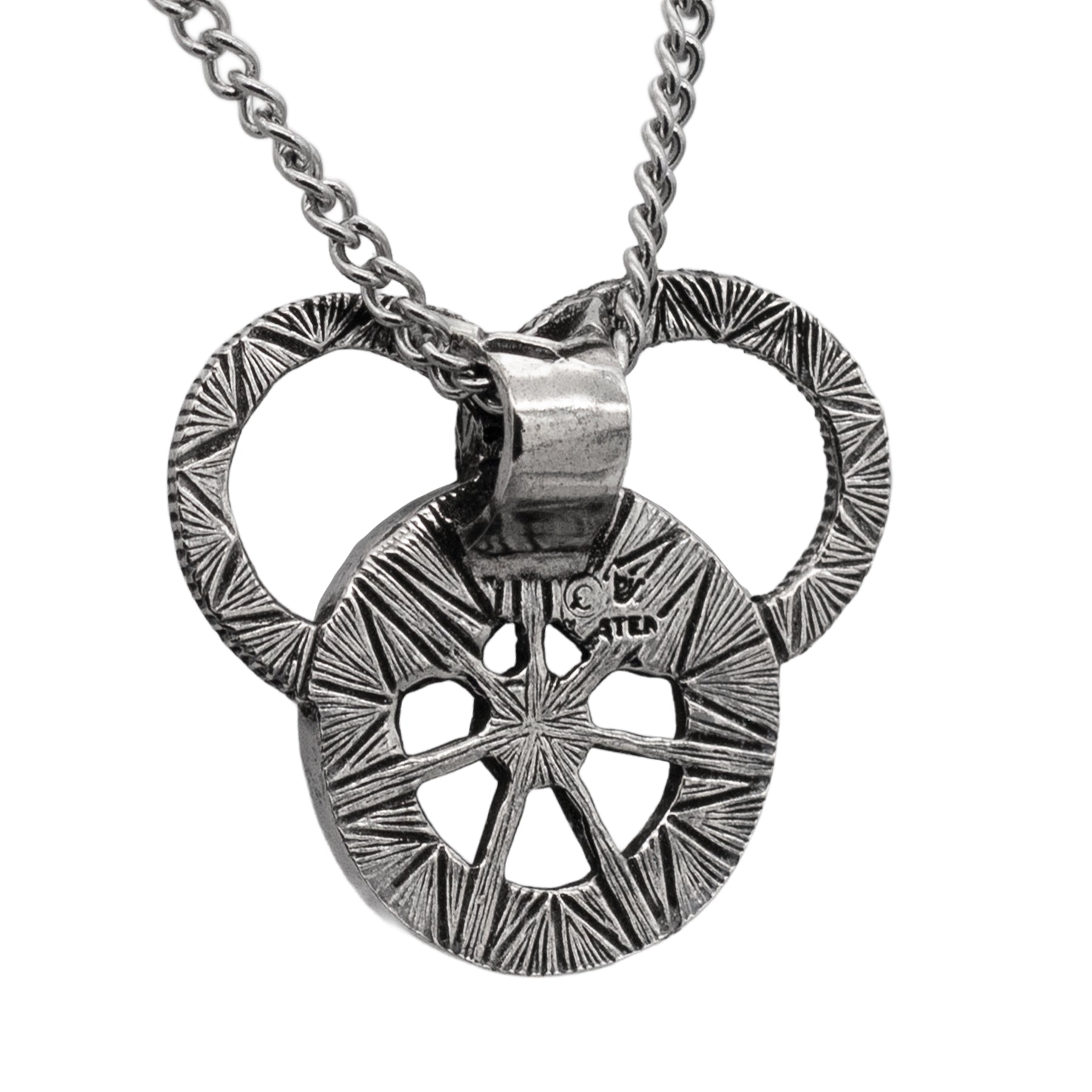 Snake and Wheel Necklace - Sterling Silver or Bronze