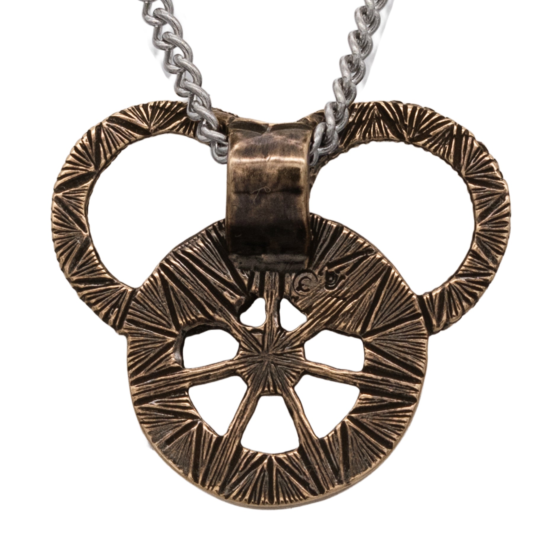 Snake and Wheel Necklace - Sterling Silver or Bronze