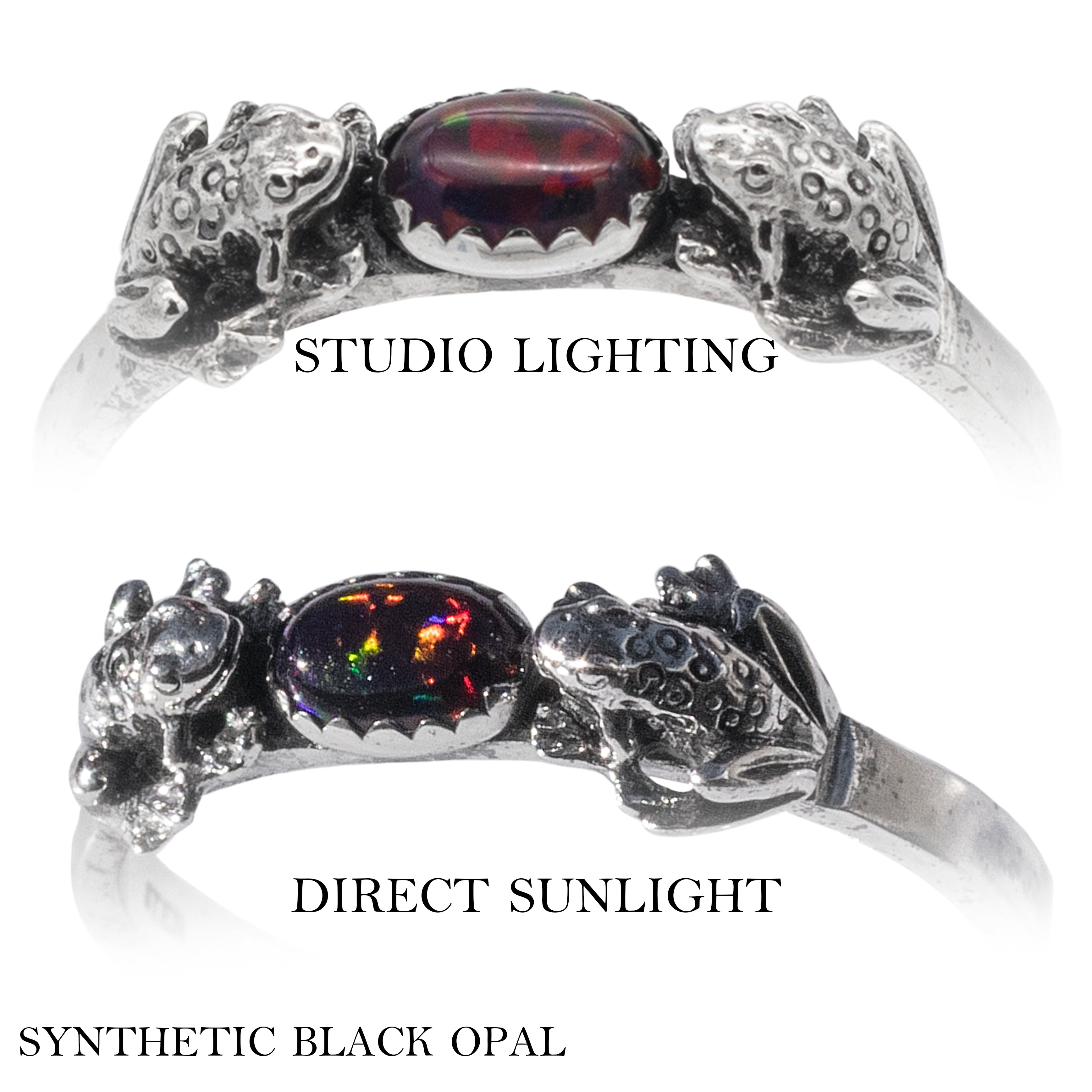 Double Frog Ring with Gemstone