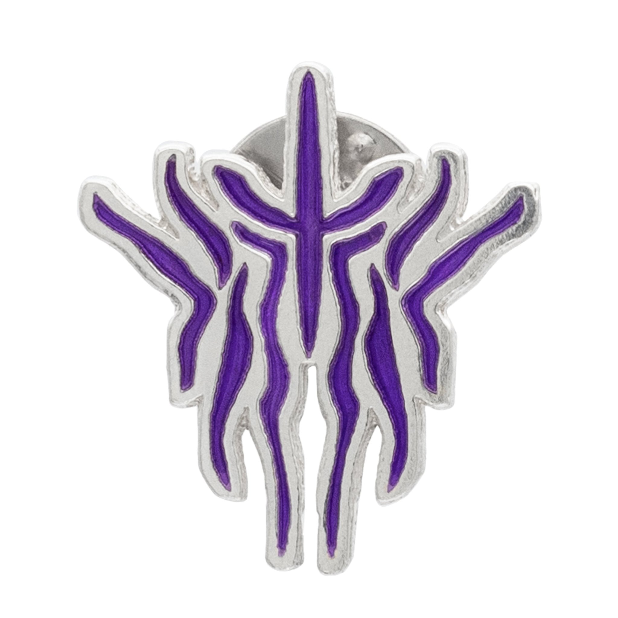 Kak Glyph Pin - Enameled Silver - BJS Inc. - Pin - Sterling Silver Pin with Amethyst Enamel detailing