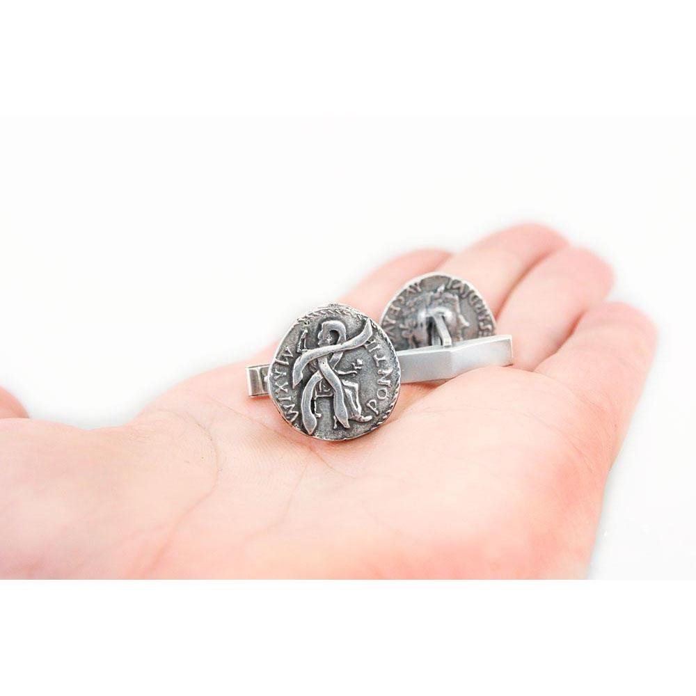 Anduriel’s Blackened Denarius Cufflinks - Badali Jewelry - Cufflinks