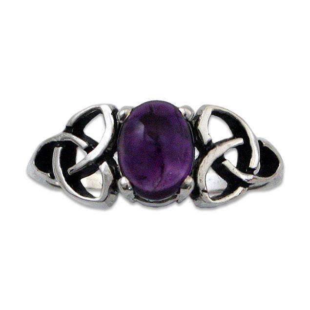 Celtic Triskele Ring with Gemstone - BJS Inc. - Ring