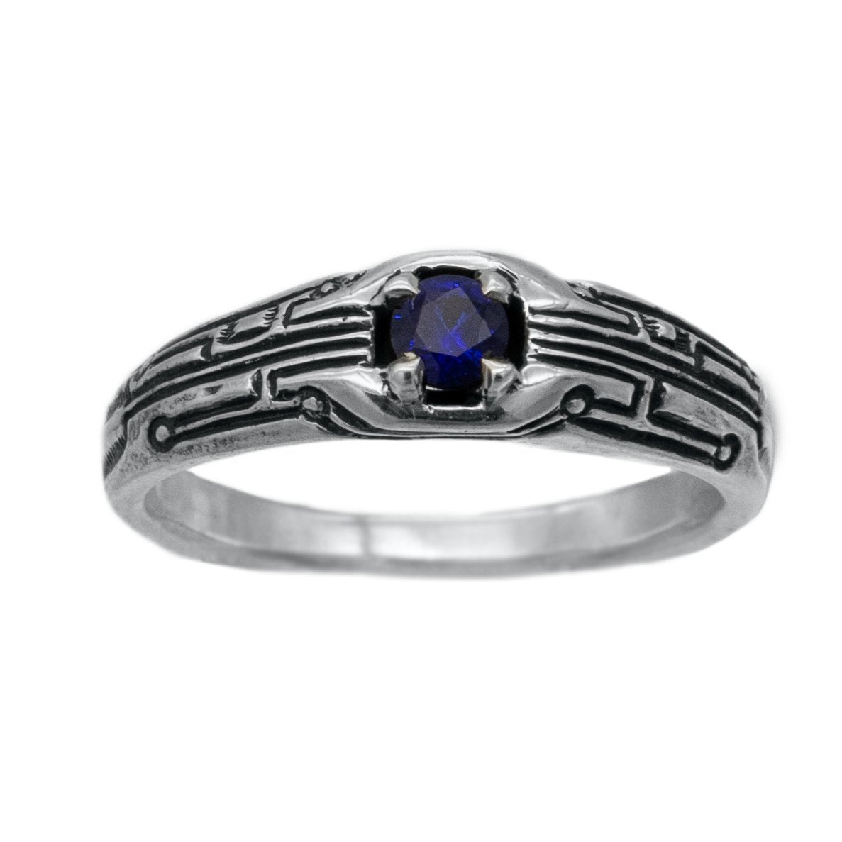 Circuit Board Ring with Gemstone - BJS Inc. - Ring