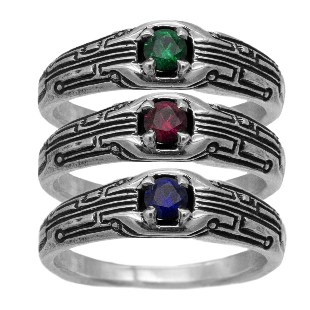 Circuit Board Ring with Gemstone - BJS Inc. - Ring