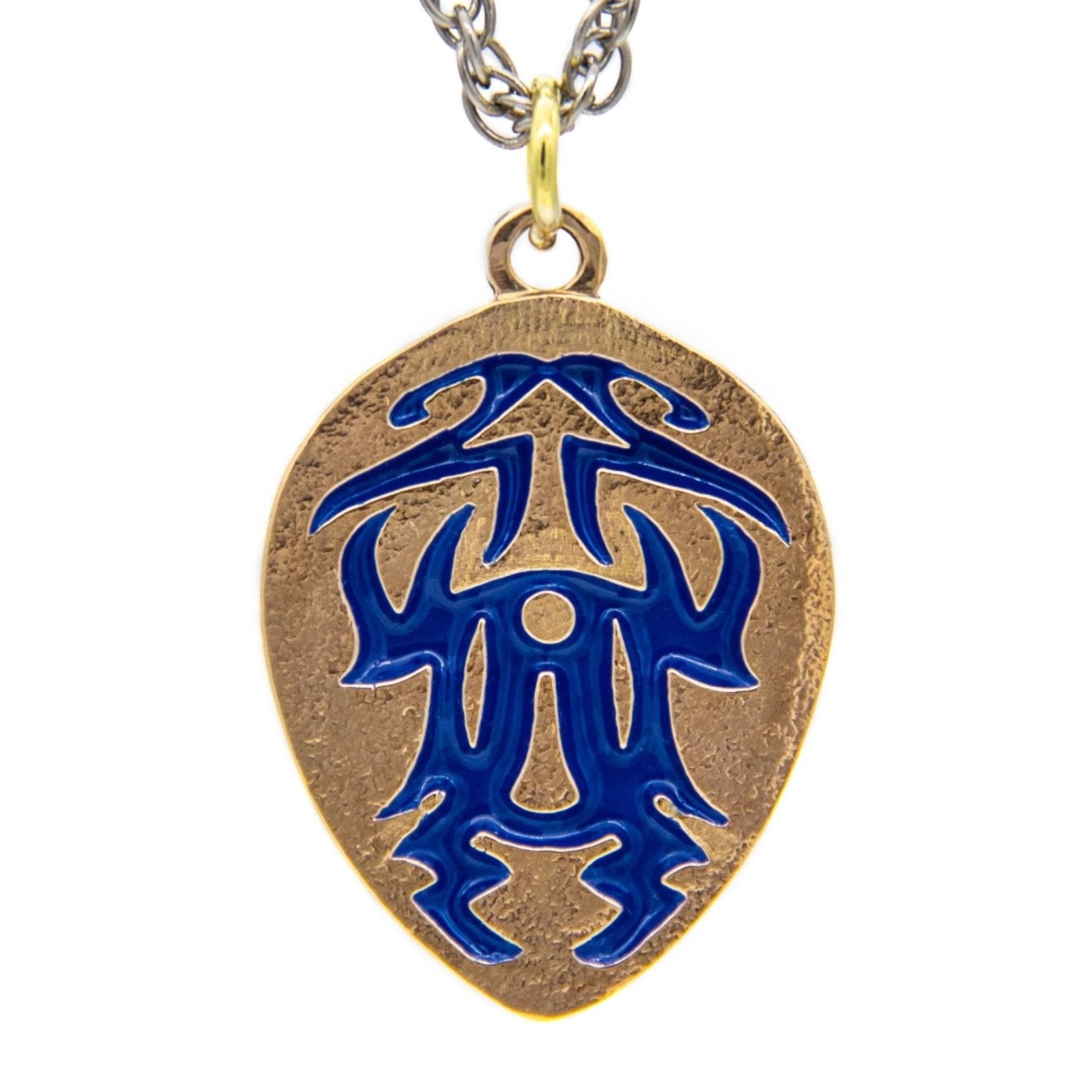 Cobalt Guard Pendant - Enameled Bronze - BJS Inc. - Necklace