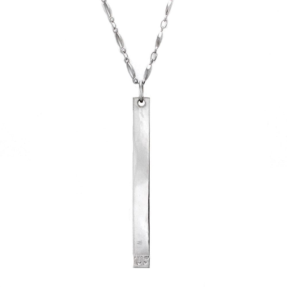 Custom Steel Alphabet Bar Pendant - Badali Jewelry - Necklace