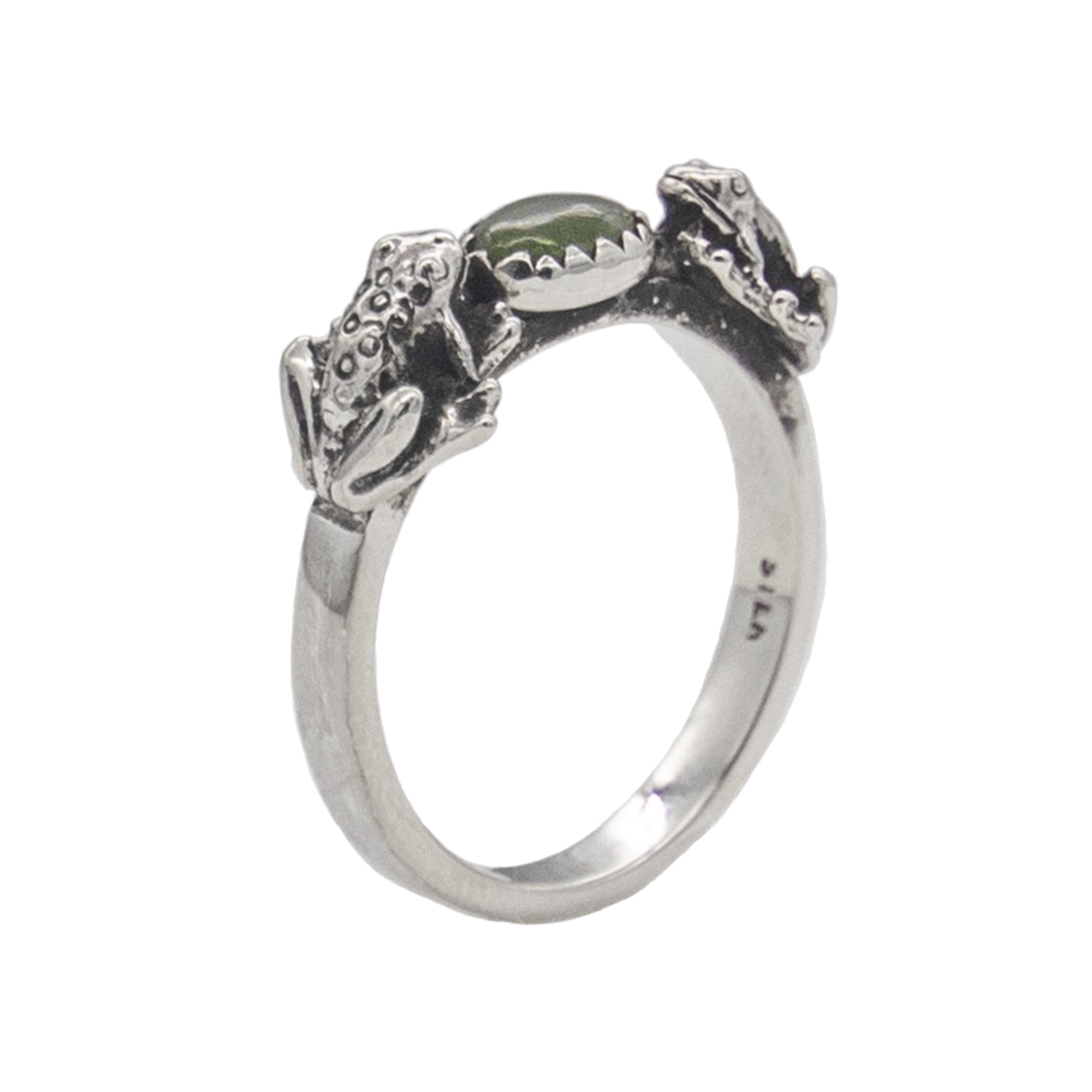 Double Frog Ring with Gemstone - BJS Inc. - Ring