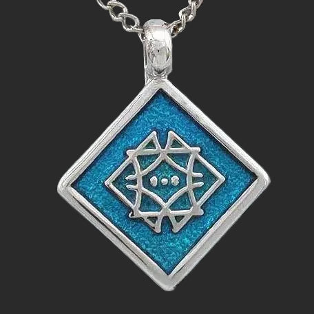 Enameled Aon Aha Pendant - Badali Jewelry - Necklace