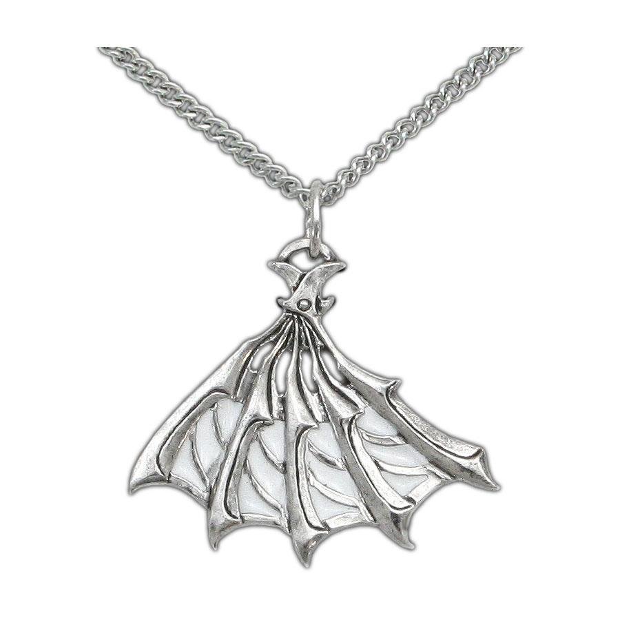 Enameled Silver Bladed Fan Pendant - Badali Jewelry - Necklace