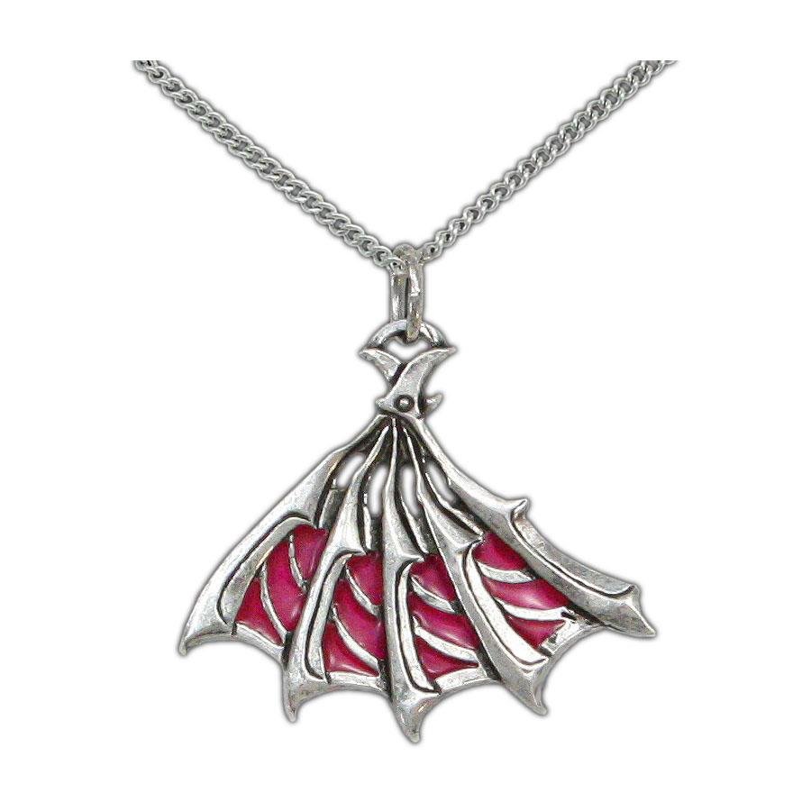 Enameled Silver Bladed Fan Pendant - Badali Jewelry - Necklace