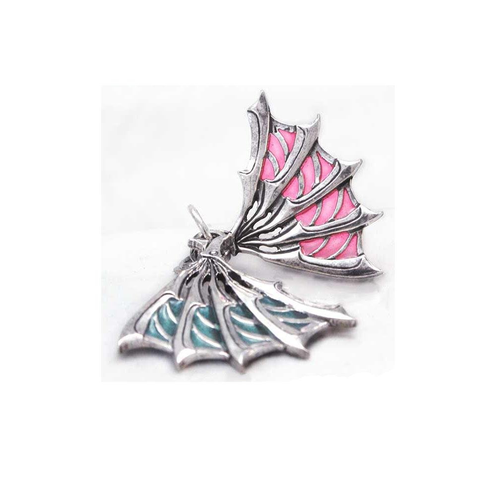 Enameled Silver Bladed Fan Pendant - Badali Jewelry - Necklace