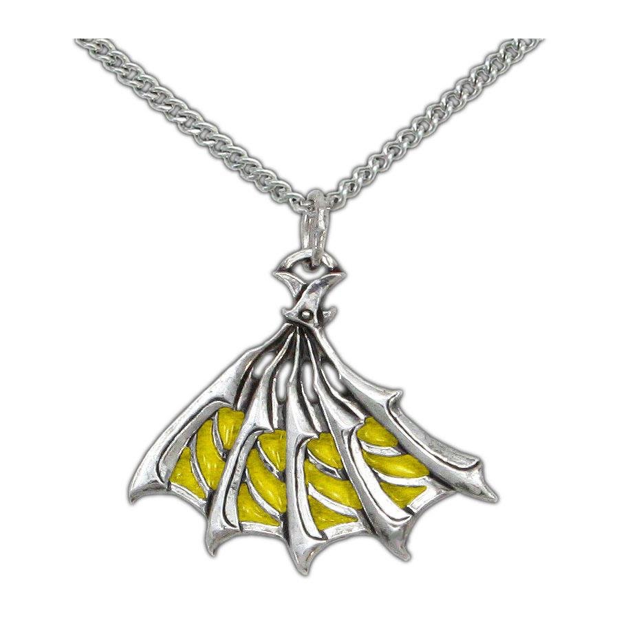 Enameled Silver Bladed Fan Pendant - Badali Jewelry - Necklace