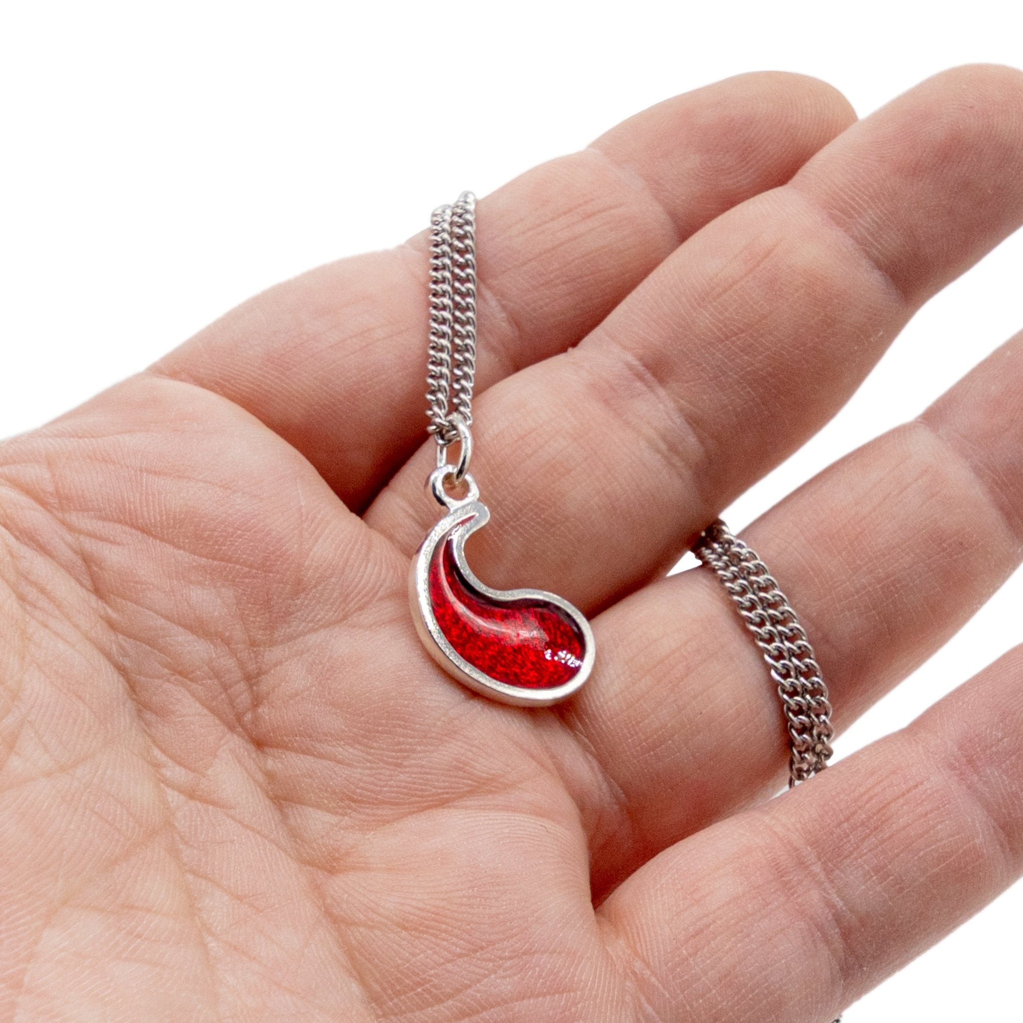 Flame of Tar Valon Ajah Necklace - Enameled Sterling Silver - BJS Inc. - Necklace