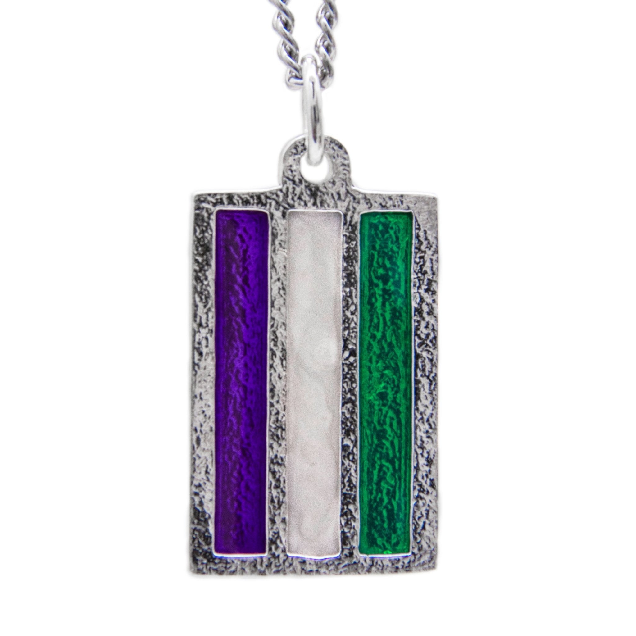 Genderqueer PRIDE Flag Necklace - Badali Jewelry - Necklace