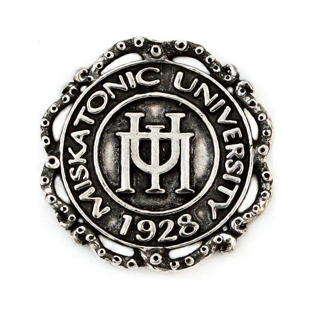 Miskatonic University Pin with Tentacle Ribbon - Silver - Badali Jewelry - Pin