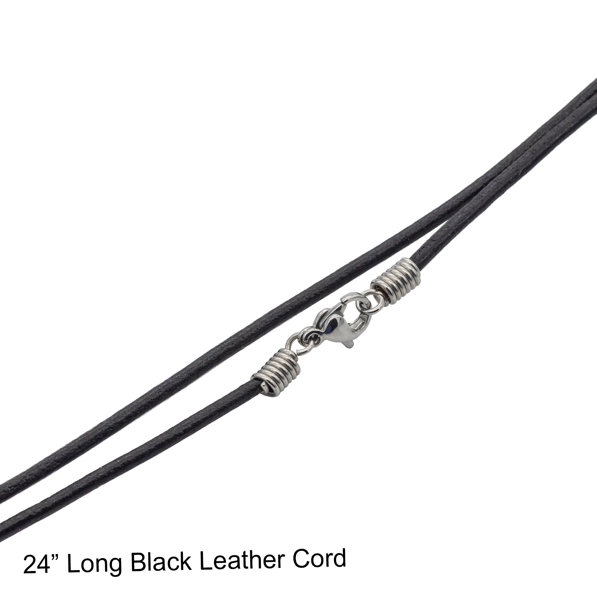 24" Black Leather Cord