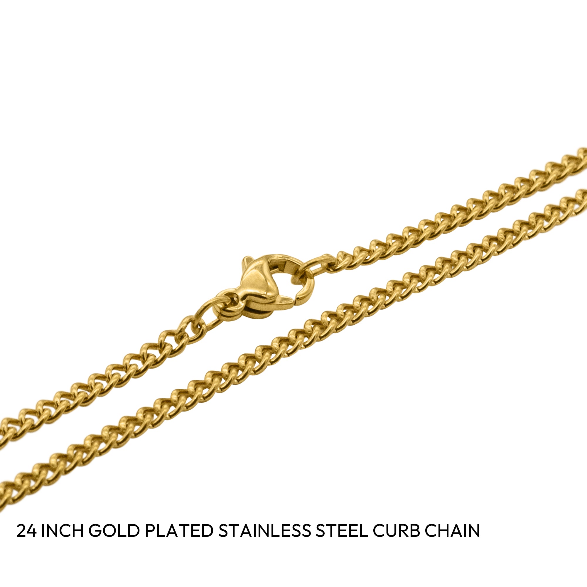 24" Gold-Plated Stainless Steel Curb Chain