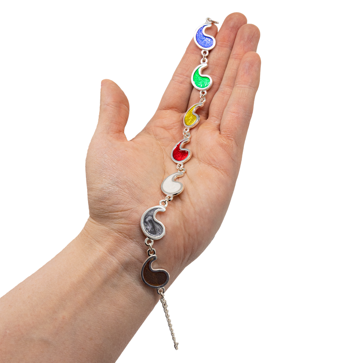 Flame of Tar Valon Ajah Bracelet - Enameled Sterling Silver