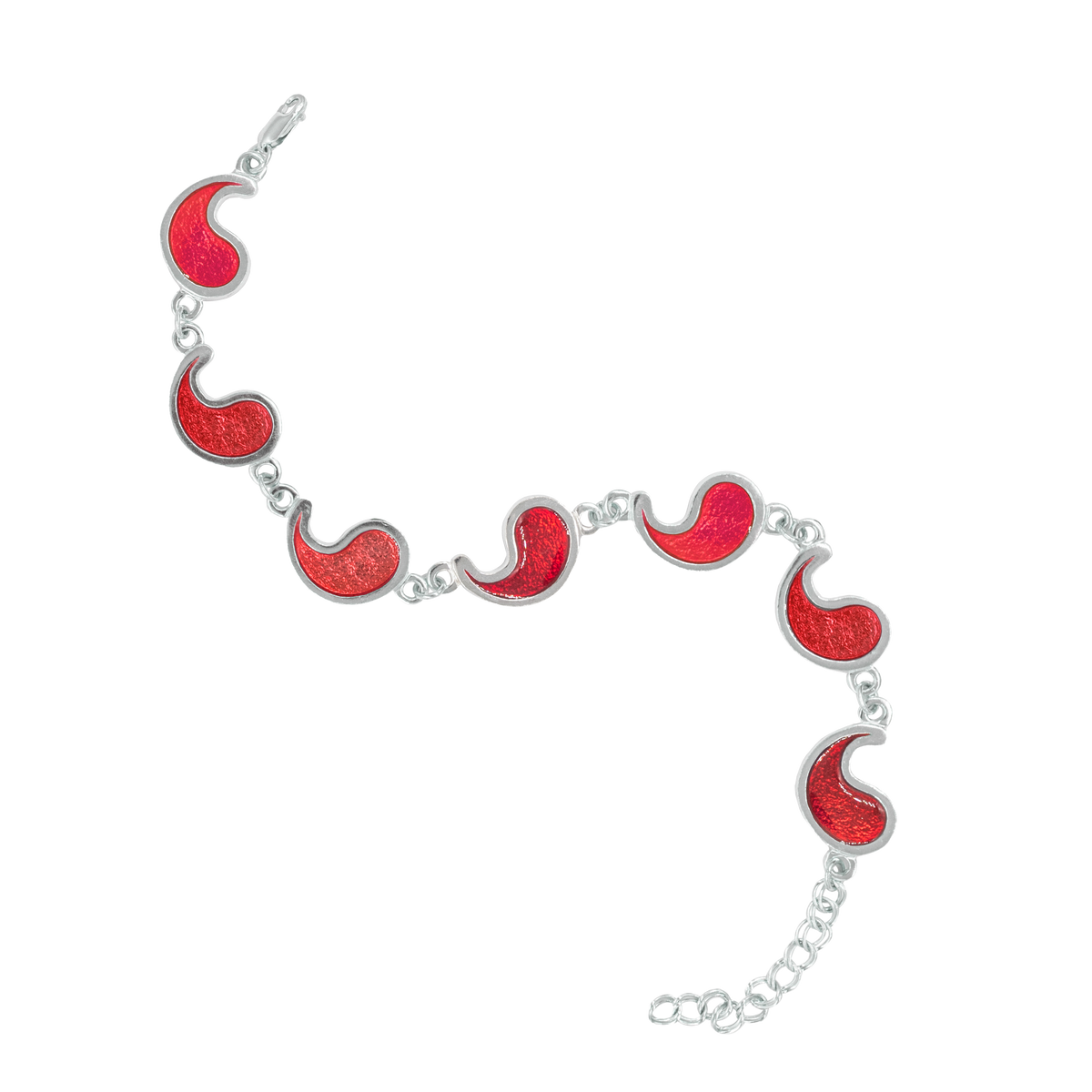 Flame of Tar Valon Ajah Bracelet - Enameled Sterling Silver