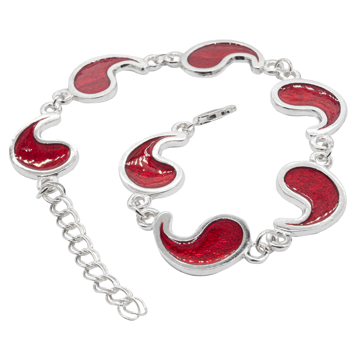 Flame of Tar Valon Ajah Bracelet - Enameled Sterling Silver