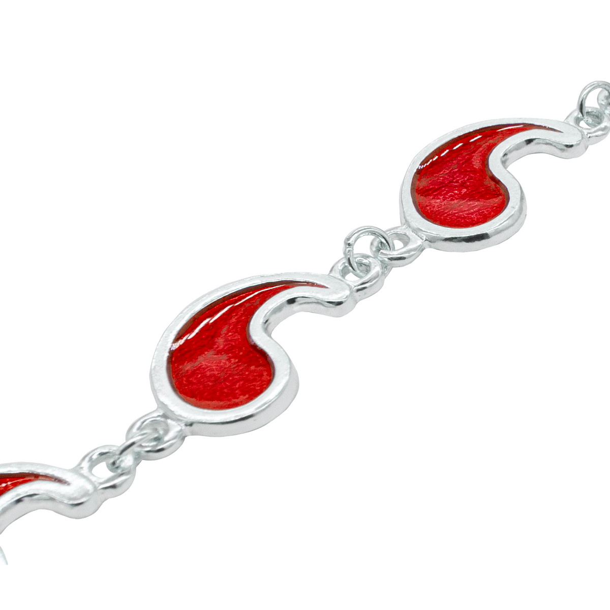 Flame of Tar Valon Ajah Bracelet - Enameled Sterling Silver