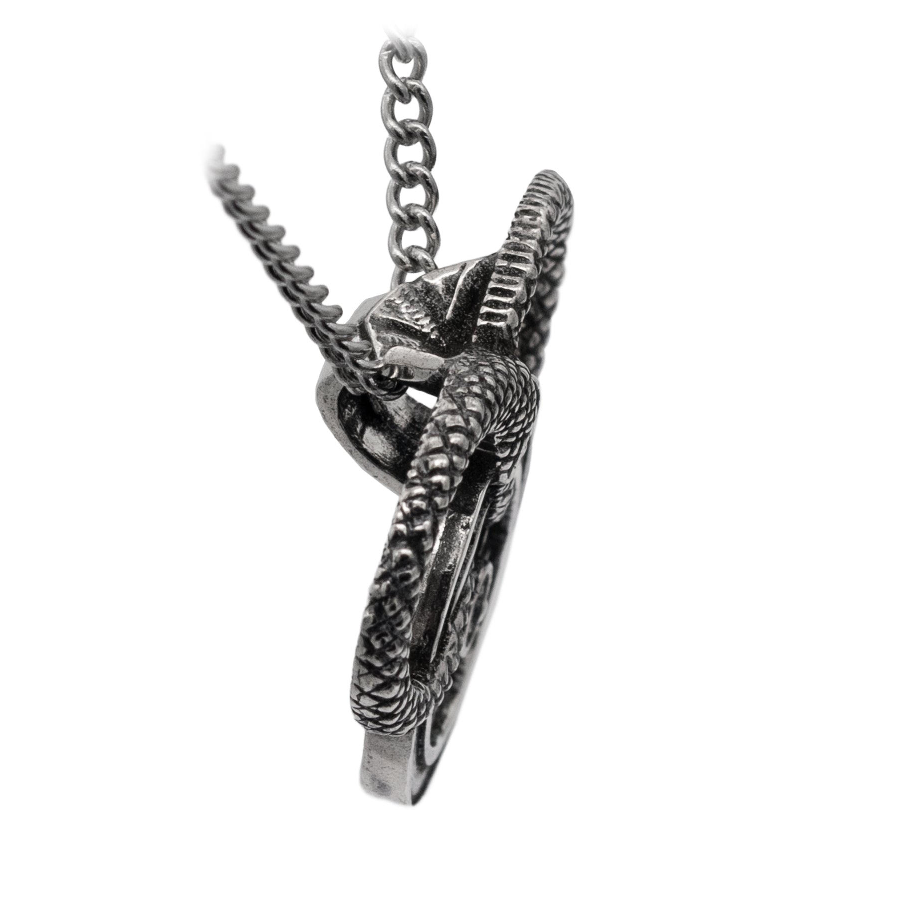 Snake and Wheel Necklace - Sterling Silver or Bronze