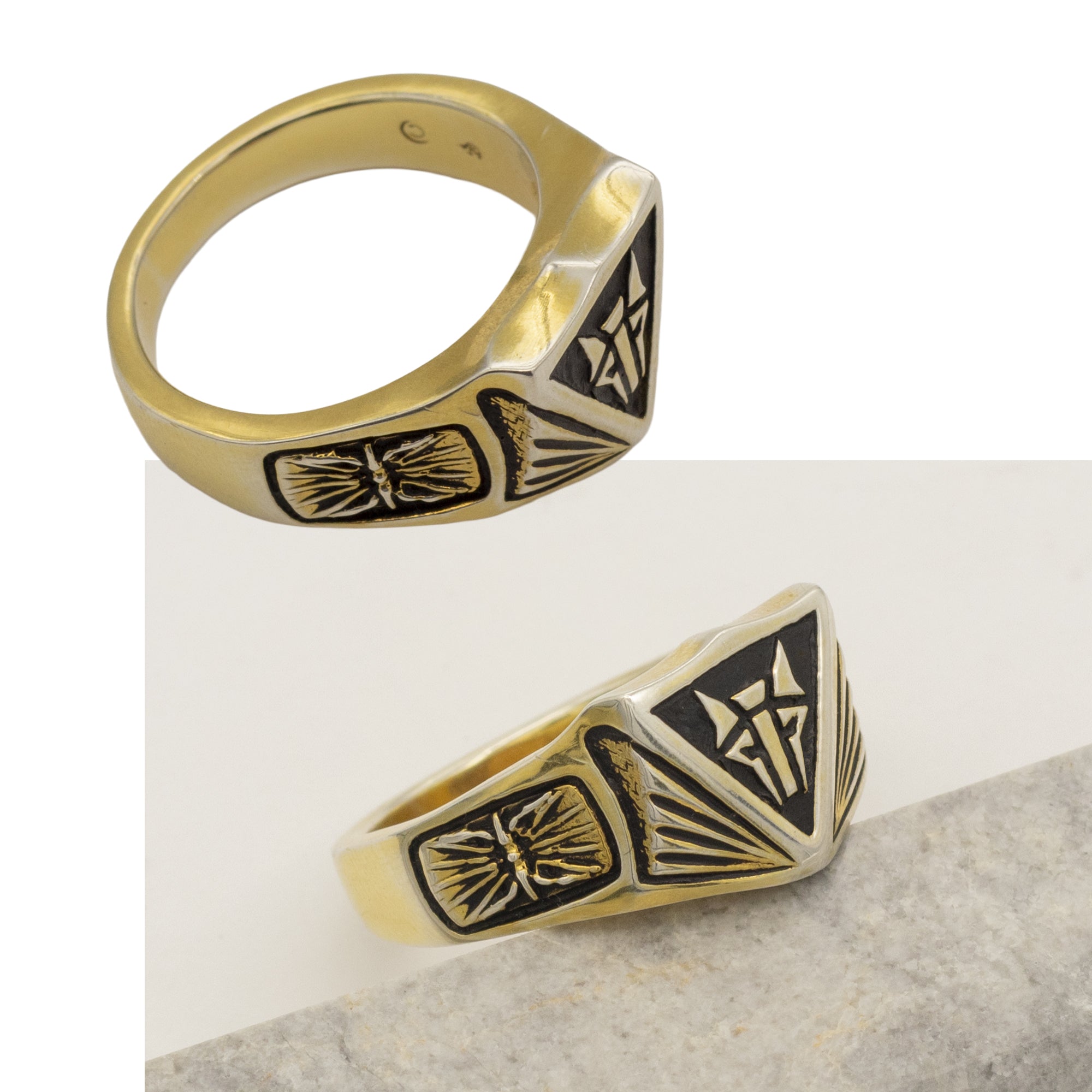 Example of wear of the gold plating after two weeks of continuous wear.