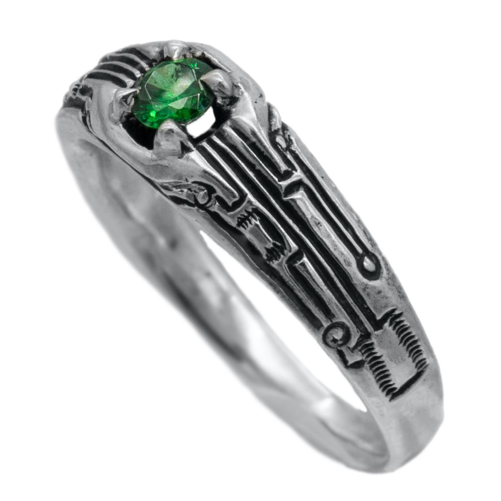 Circuit Board Ring with Gemstone - BJS Inc. - Ring