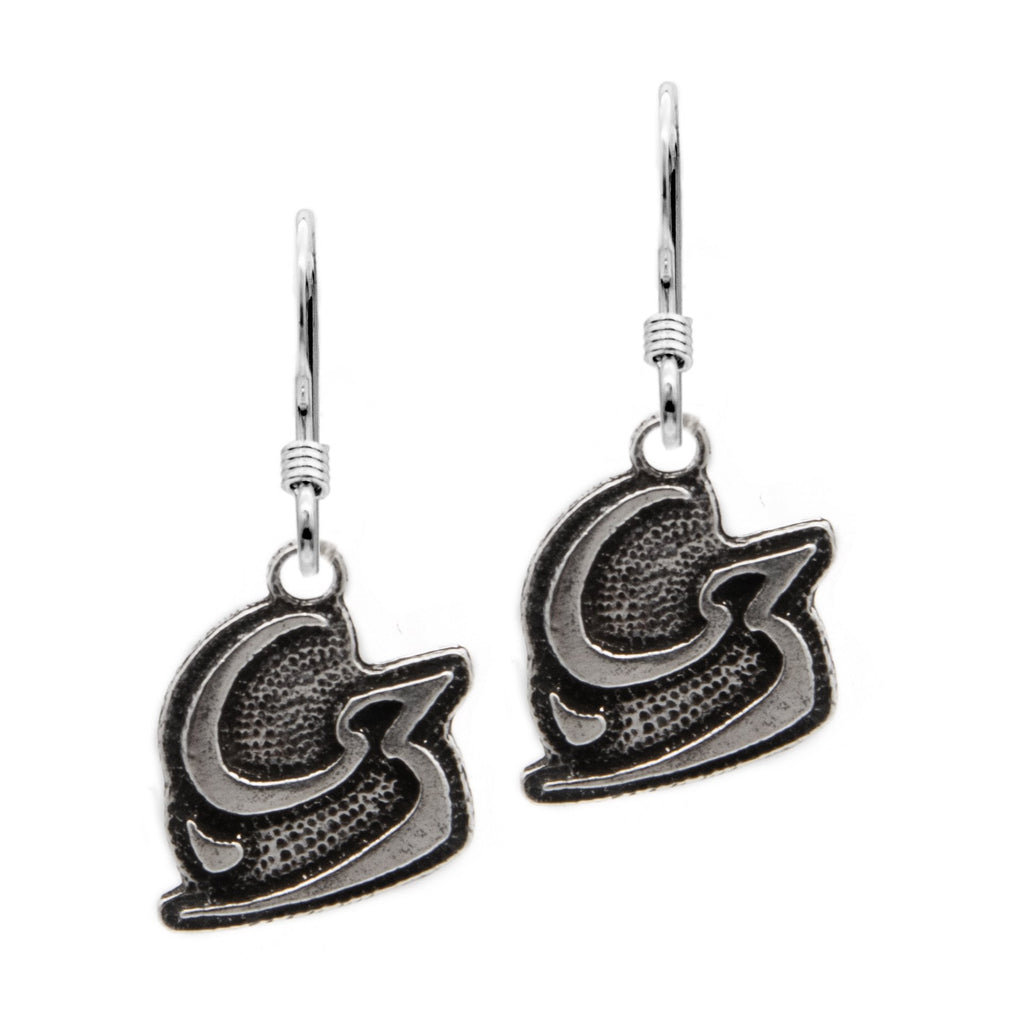 ★SENTIMENTS★ NO. 255 EARRING Chinese Zodiac Serpent Earrings. Carved, painted bone. j