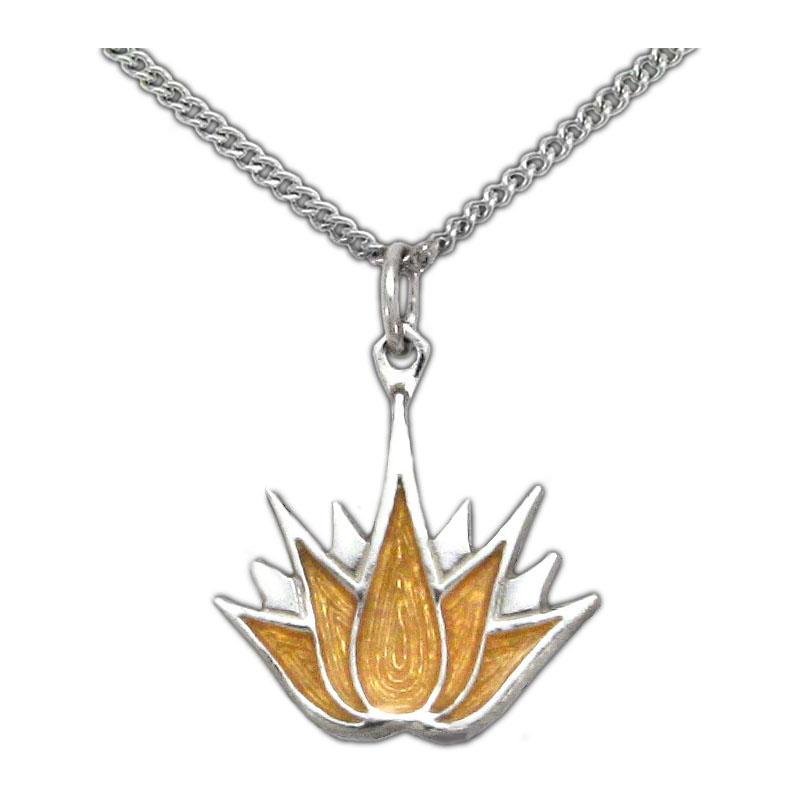 Enameled Lotus Tattoo Necklace - Badali Jewelry - Necklace