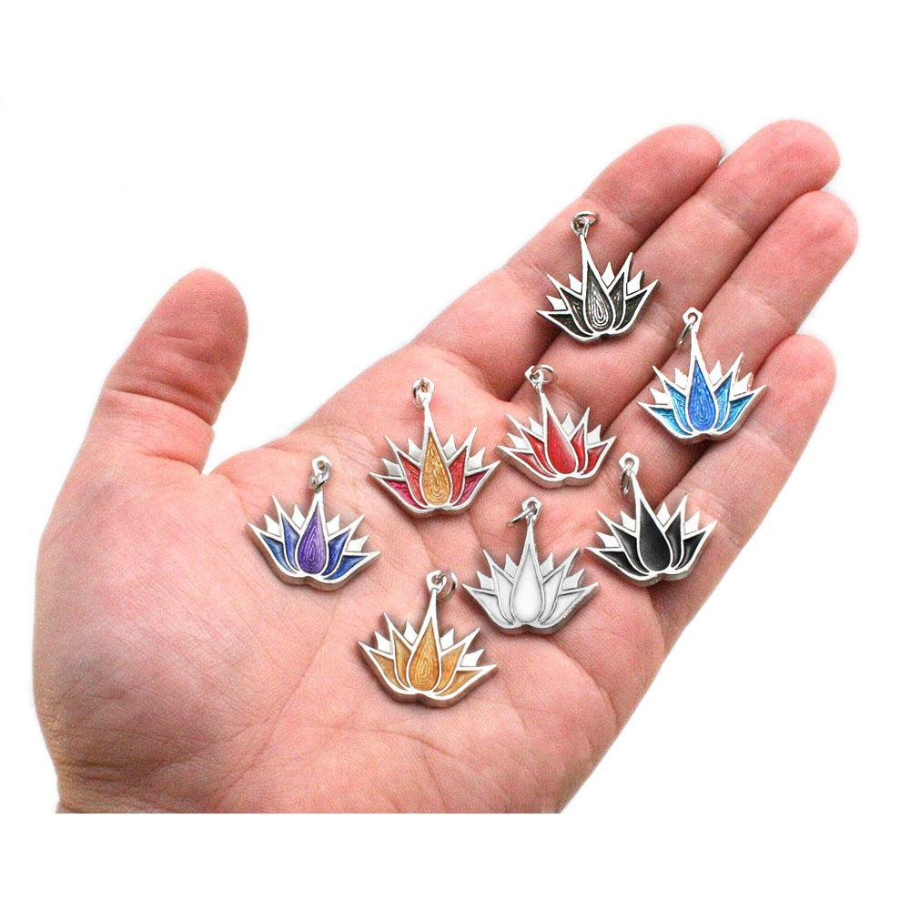Enameled Lotus Tattoo Necklace - Badali Jewelry - Necklace