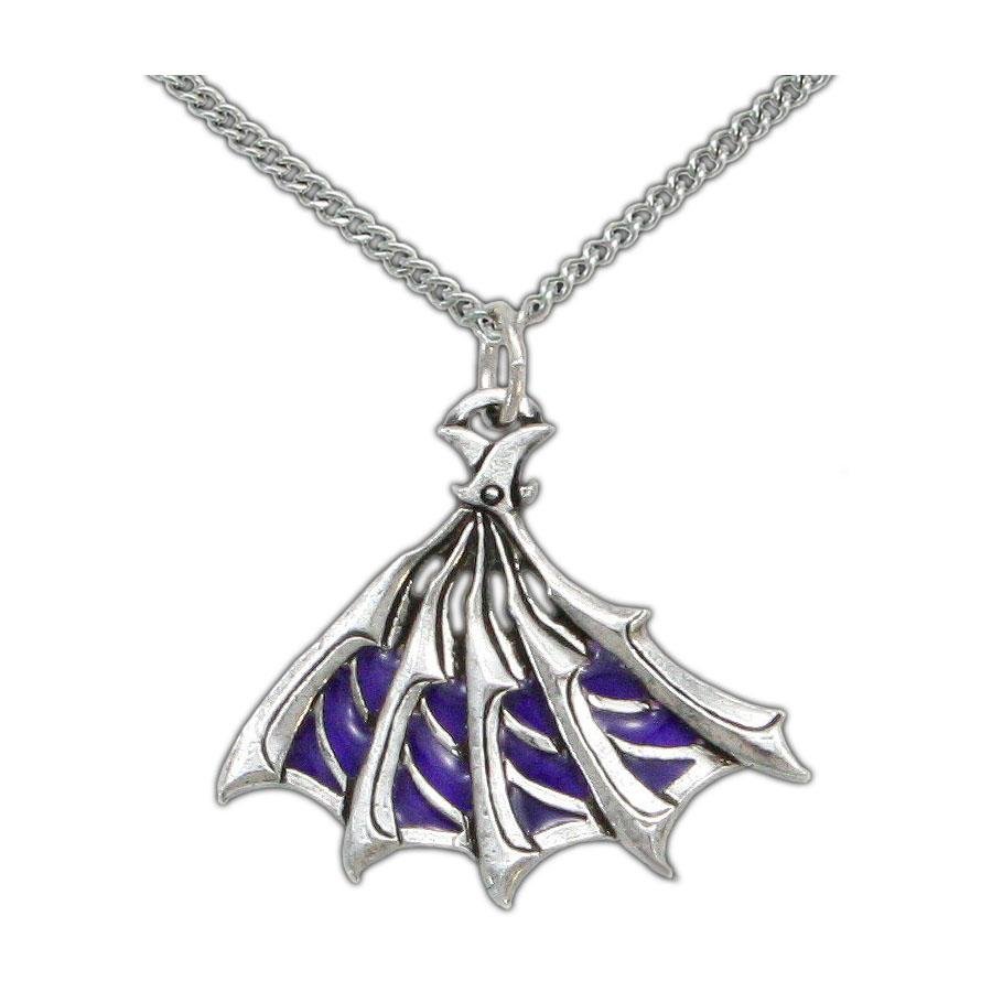 Enameled Silver Bladed Fan Pendant - Badali Jewelry - Necklace