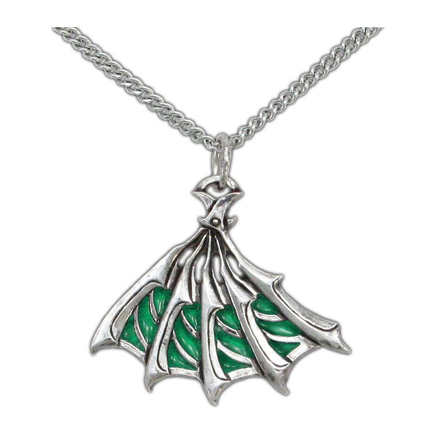 Enameled Silver Bladed Fan Pendant - Badali Jewelry - Necklace