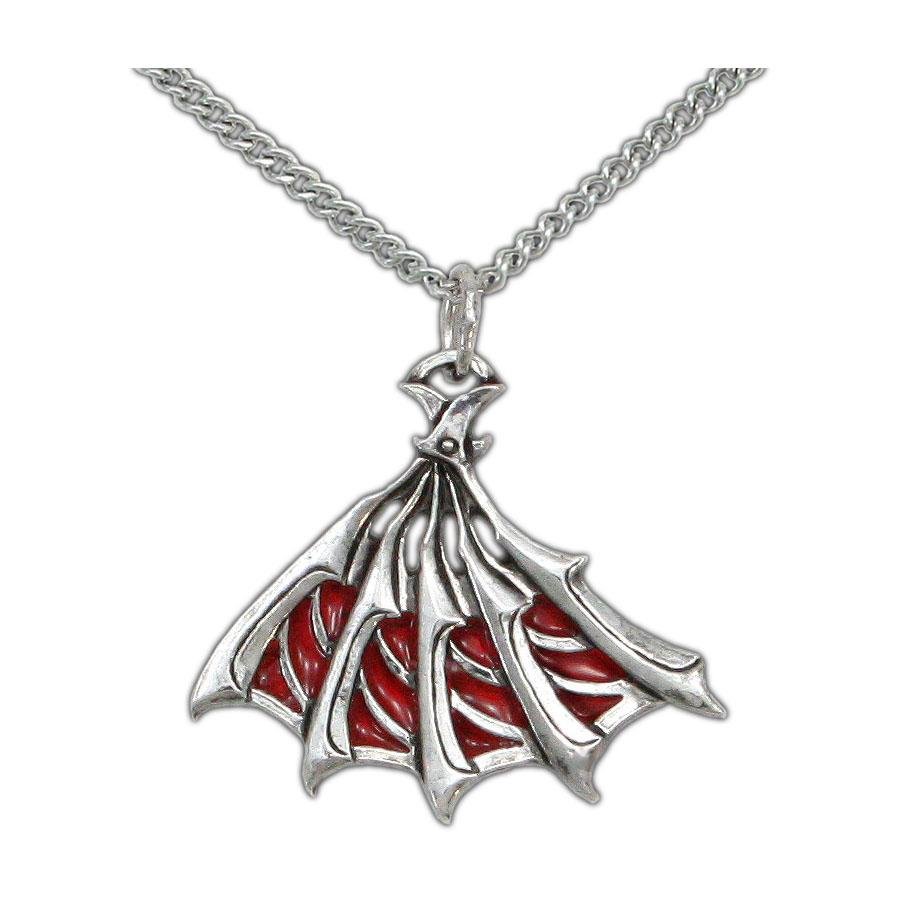 Enameled Silver Bladed Fan Pendant - Badali Jewelry - Necklace