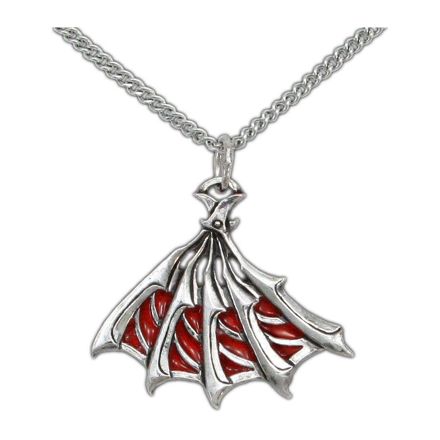 Enameled Silver Bladed Fan Pendant - Badali Jewelry - Necklace