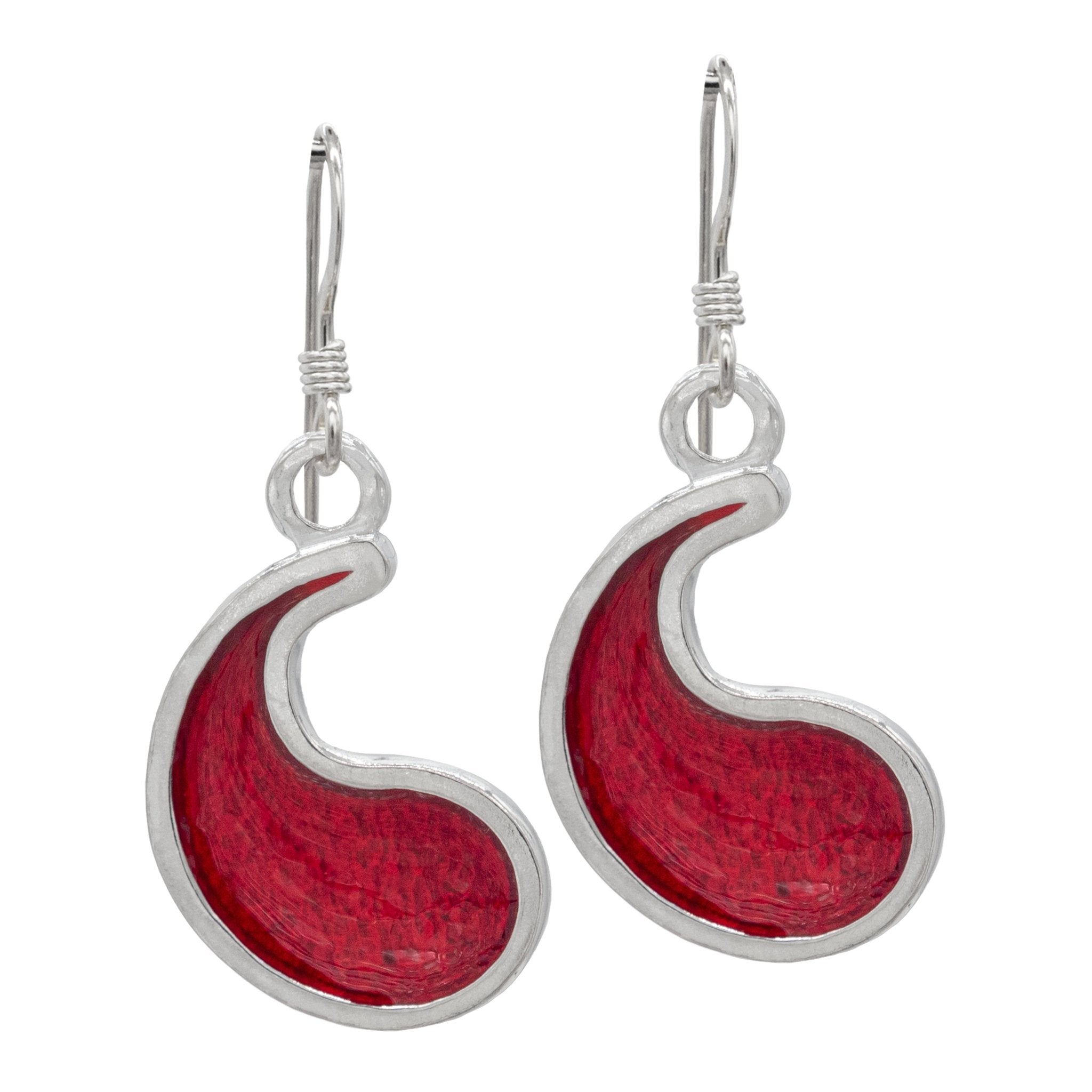 Flame of Tar Valon Ajah Earrings - Enameled Sterling Silver - BJS Inc. - Earrings