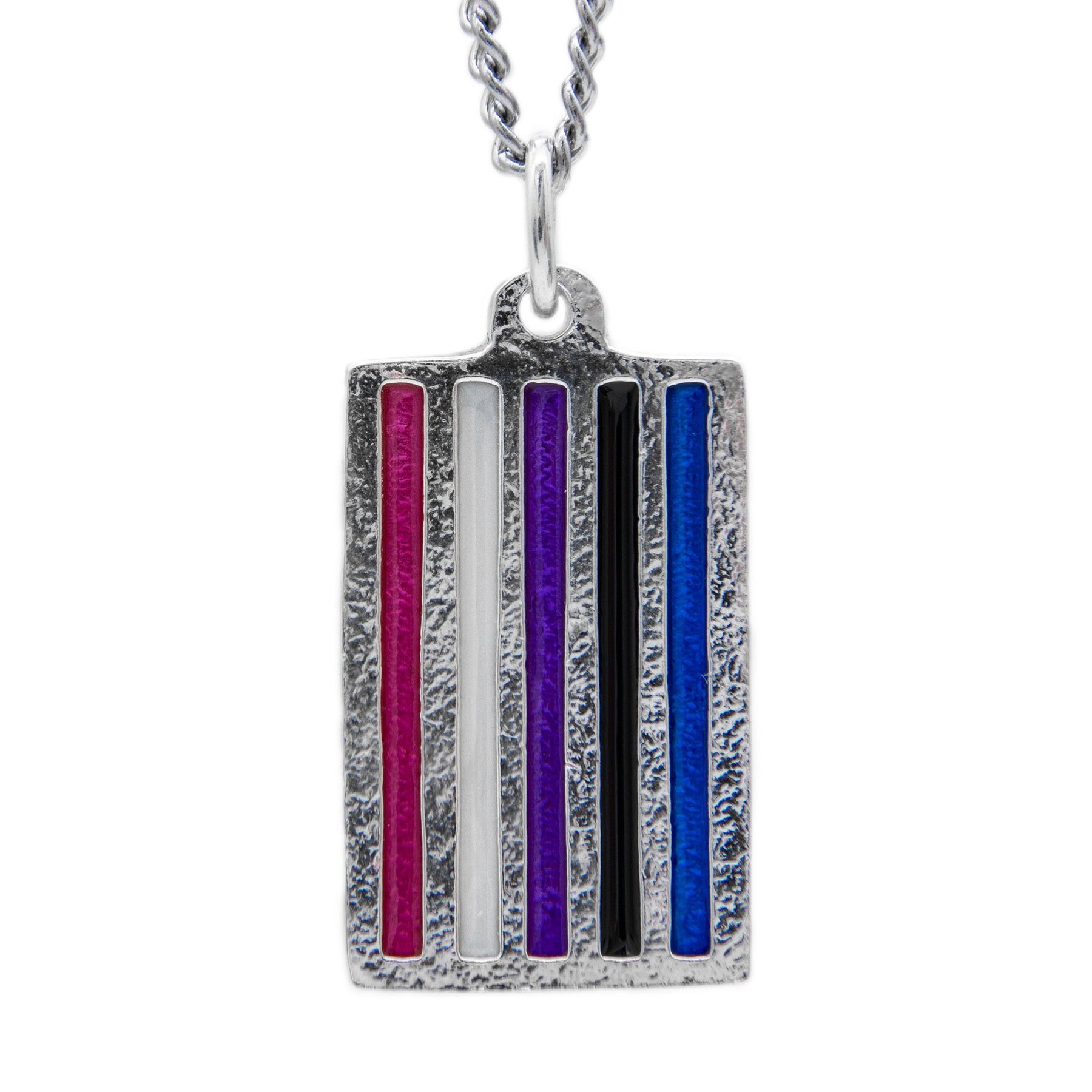 Sterling Silver Genderfluid PRIDE Flag Necklace – BJS Inc.