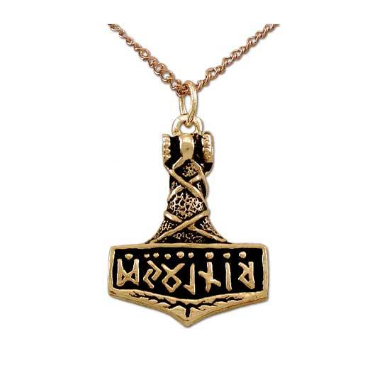 Gold Thor's Hammer Necklace – BJS - Main Image