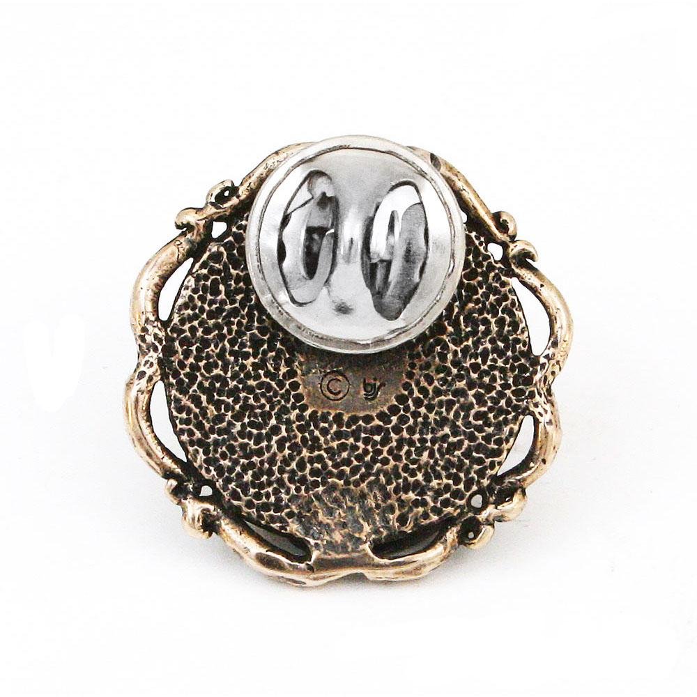 Miskatonic University Pin with Tentacle Ribbon - Bronze - Badali Jewelry - Pin