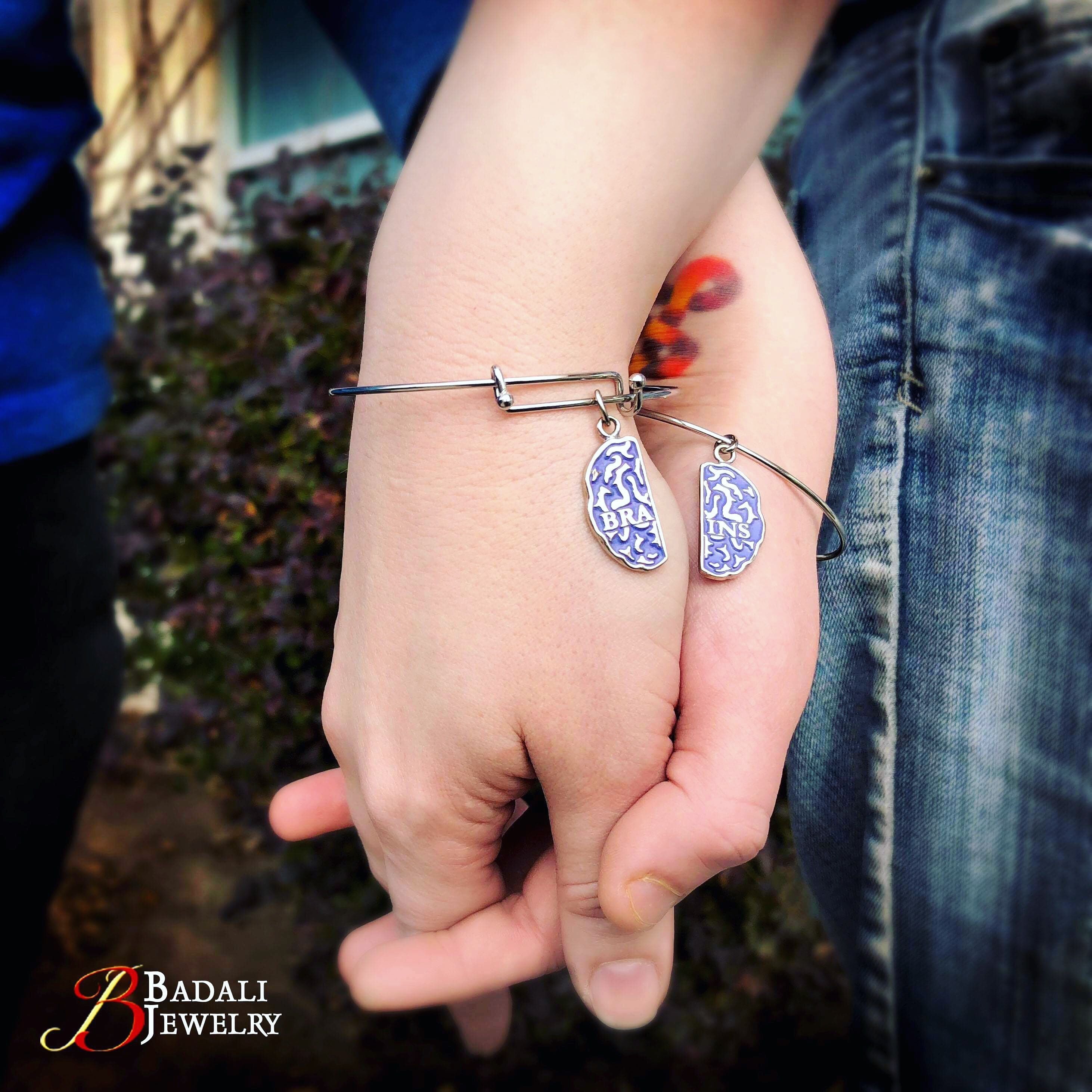 Brains Friendship Necklaces - Enameled Silver - Badali Jewelry - Necklace
