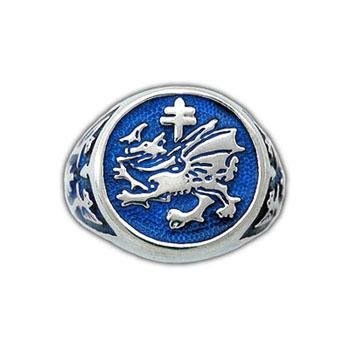 Order of The Dragon Signet Ring - Enameled - Badali Jewelry - Ring