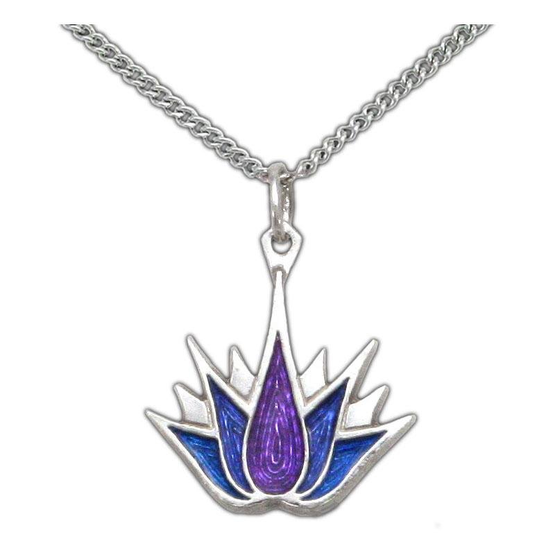 Triple Enamel Lotus Tattoo Necklace - Badali Jewelry - Necklace