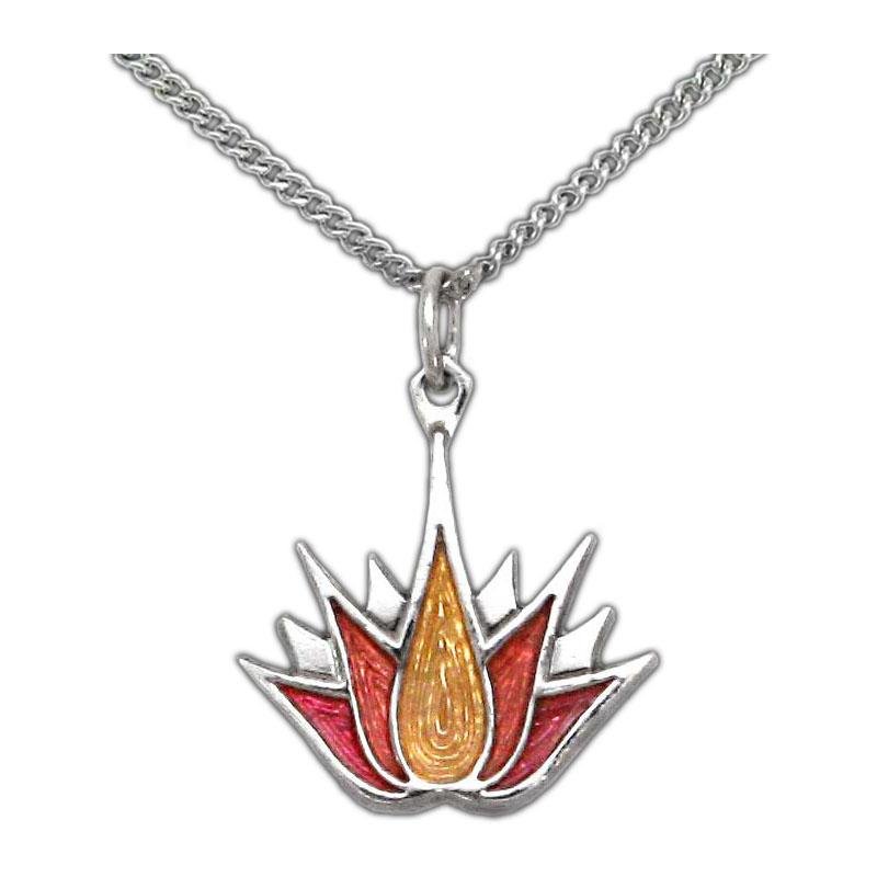 Triple Enamel Lotus Tattoo Necklace - Badali Jewelry - Necklace
