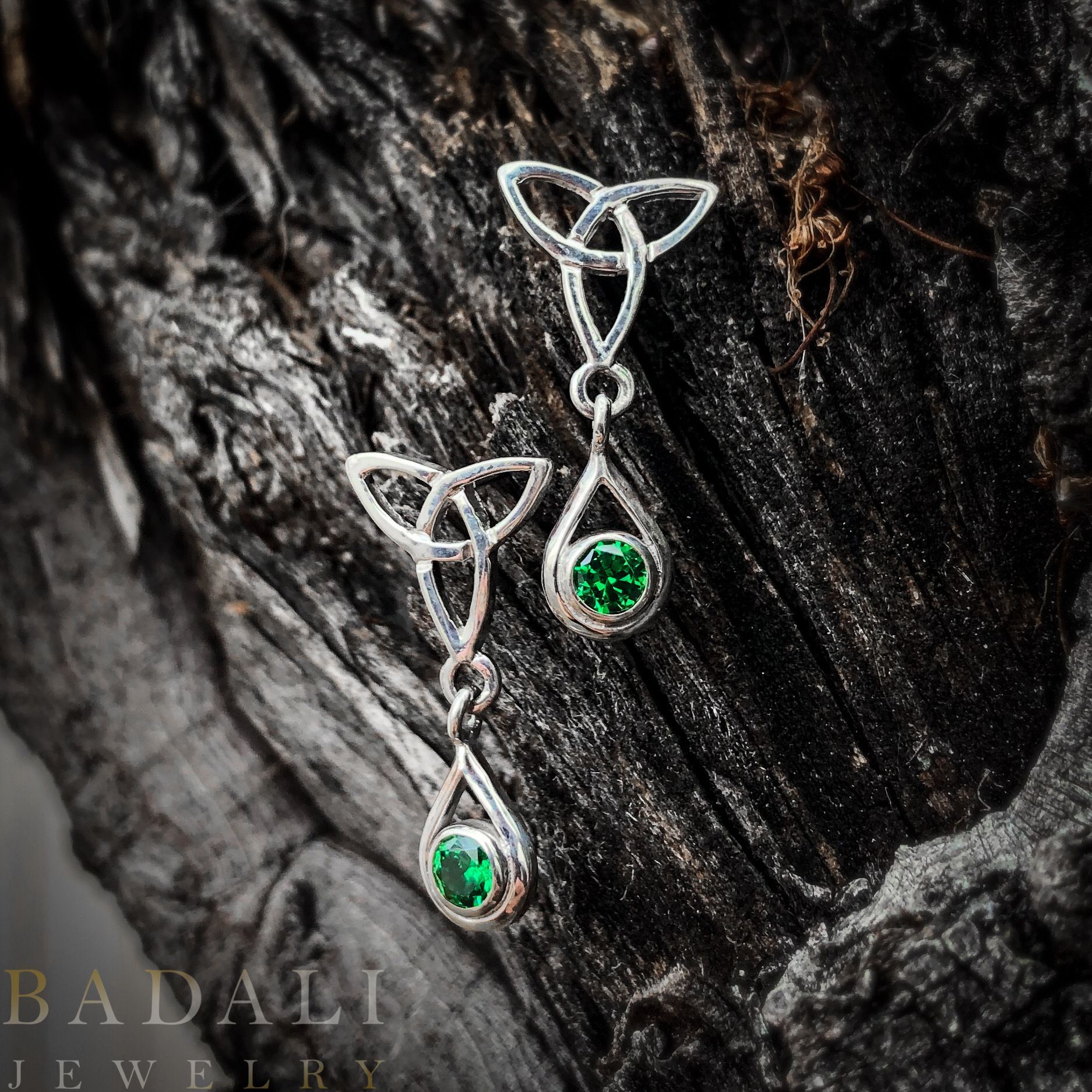 Celtic Earrings with Gemstones - BJS Inc. - Earrings