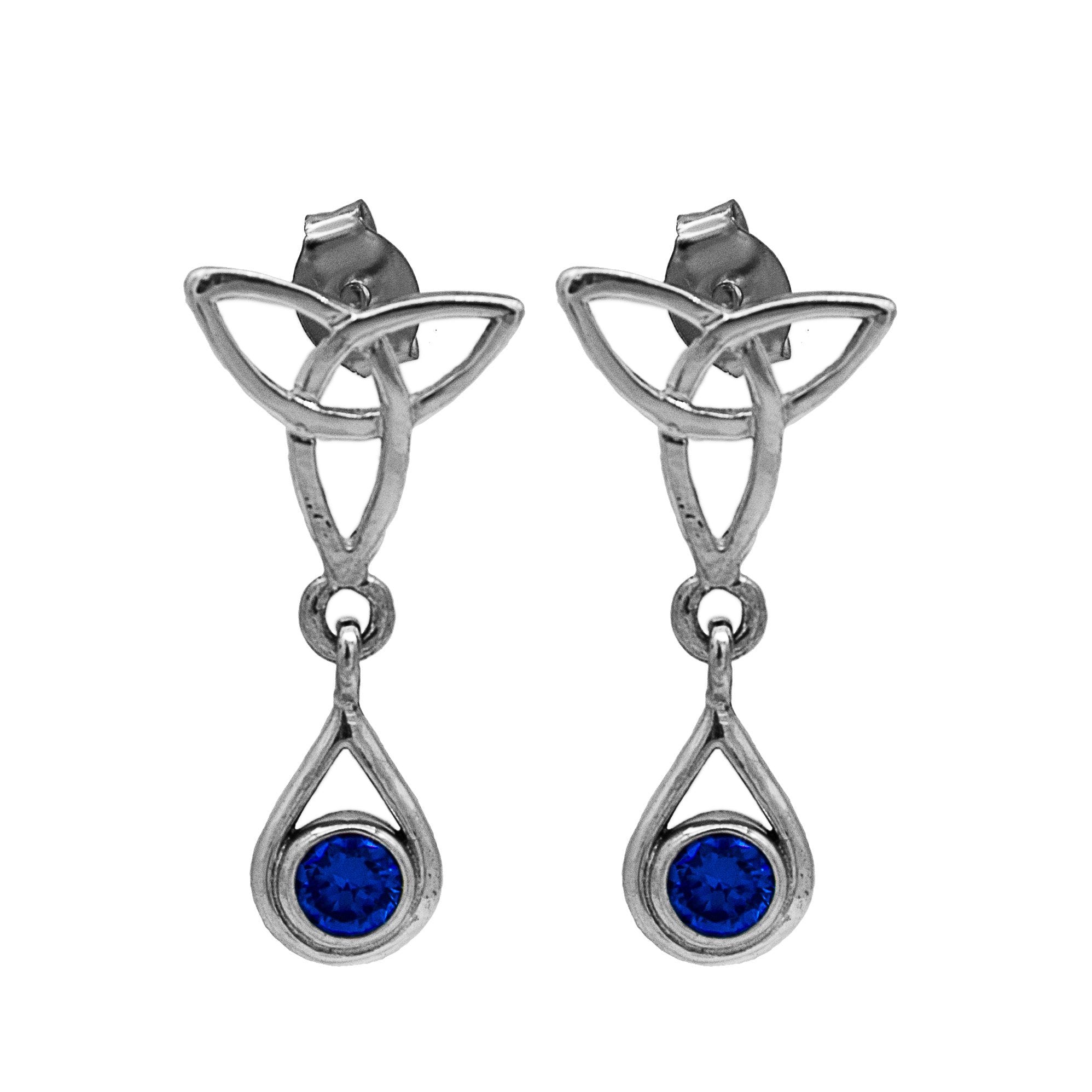 Triskele Earrings Lab Sapphire - BJS Inc. - Earrings