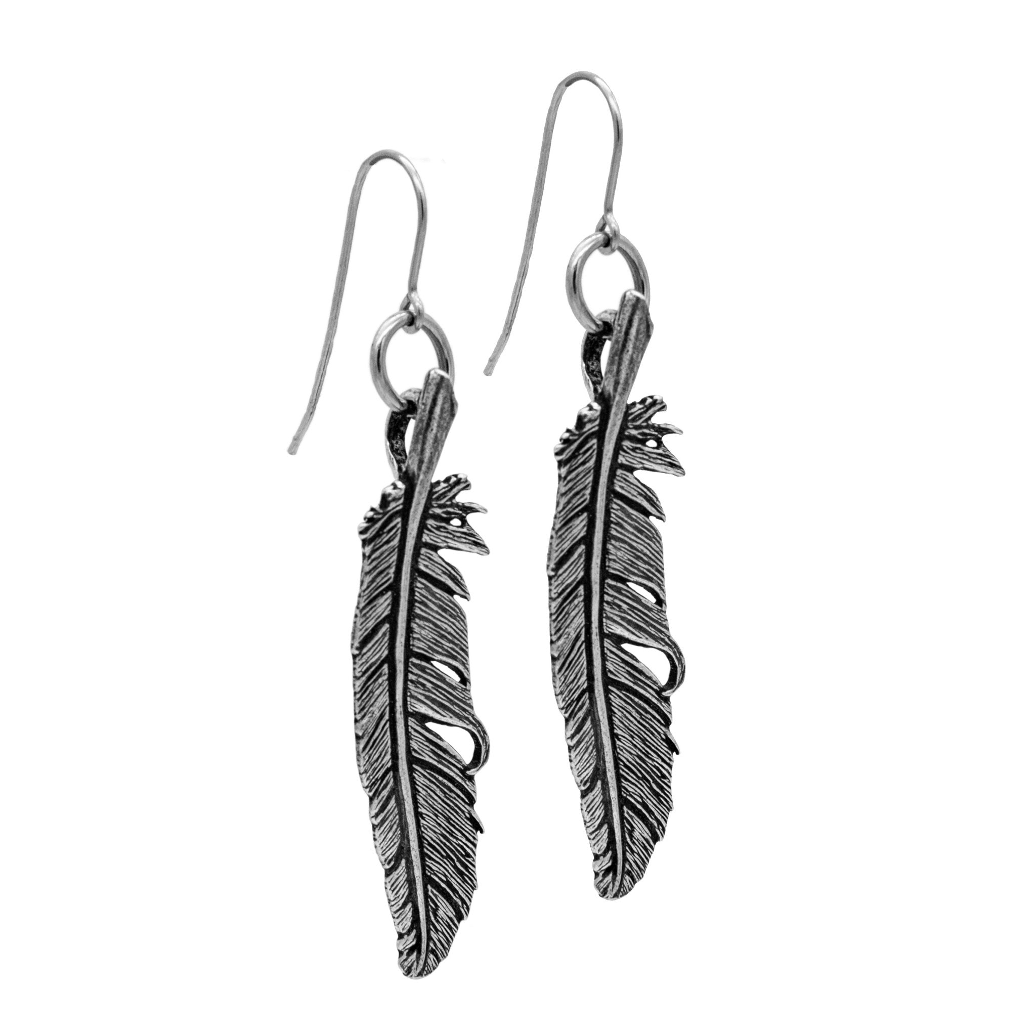Vulture Feather Earrings - BJS Inc. - Earrings